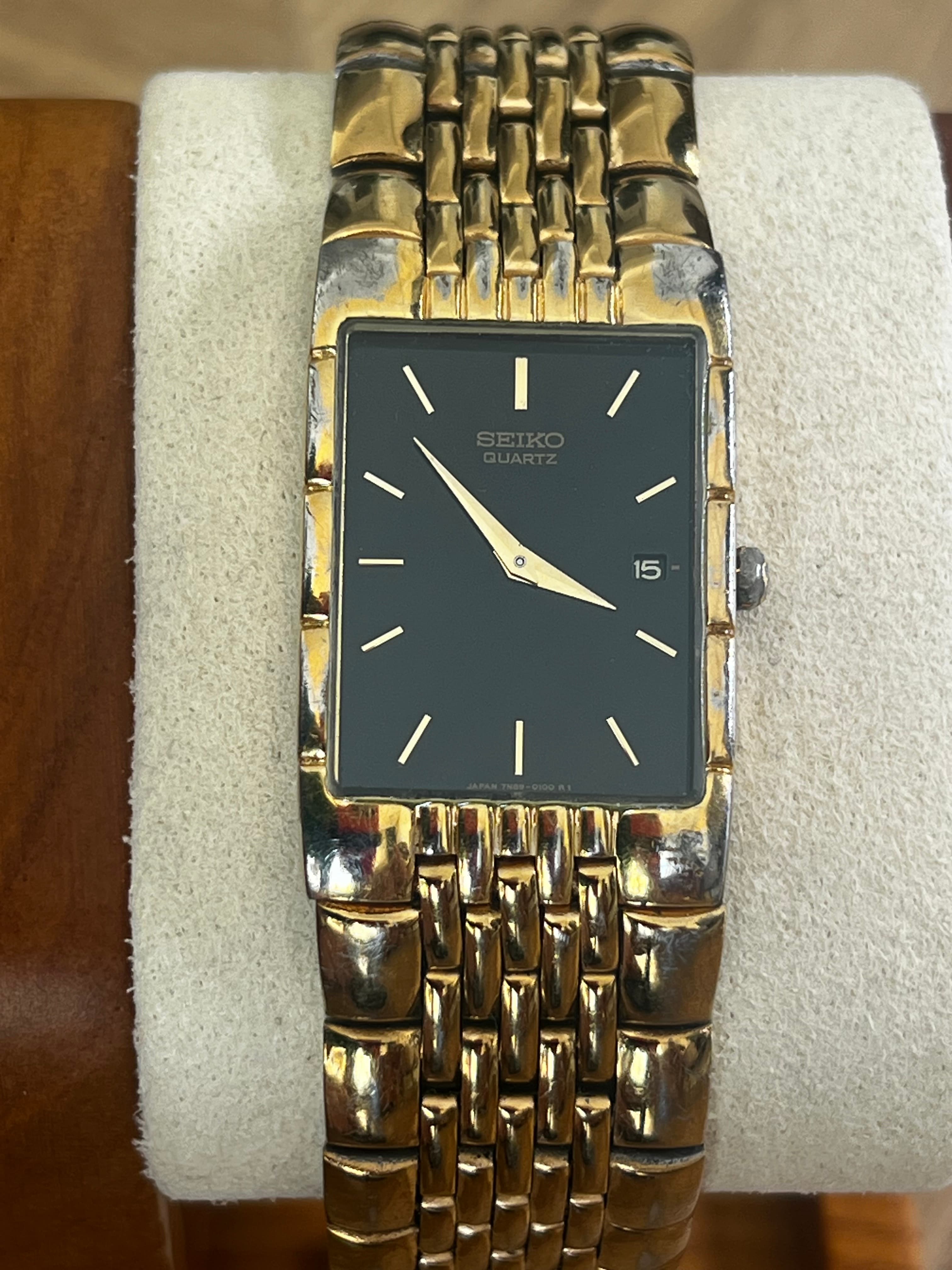 Seiko Tank 7N89-5019 Quartz Classic Dress Watch